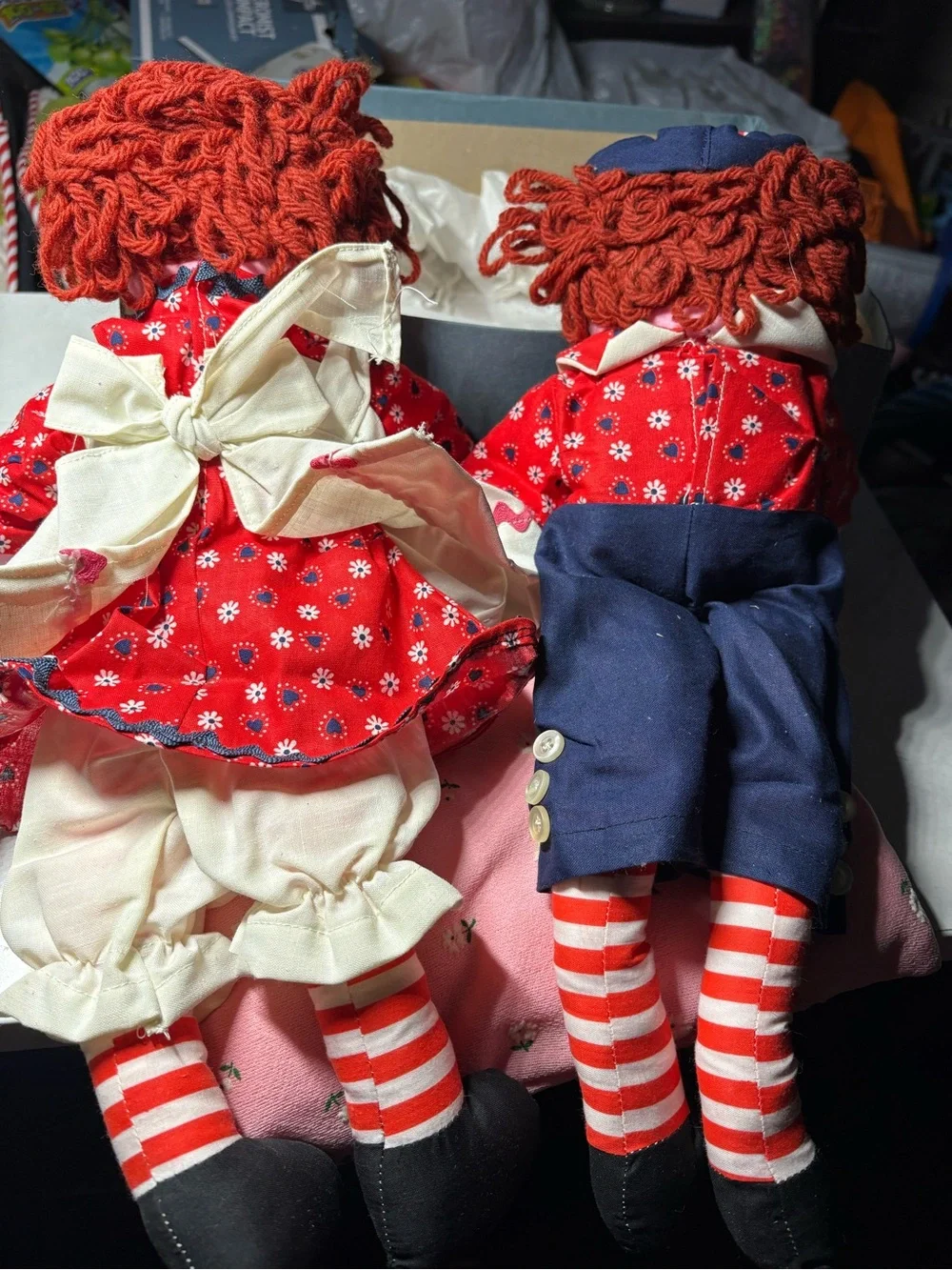 Handmade Raggedy Ann and Andy dolls